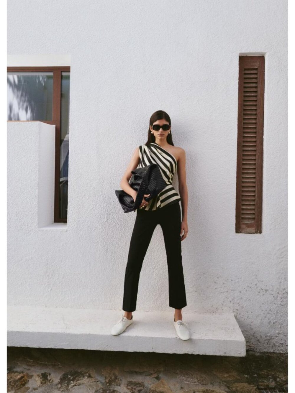 MANGO STRIPED ASYMMETRICAL TOP
